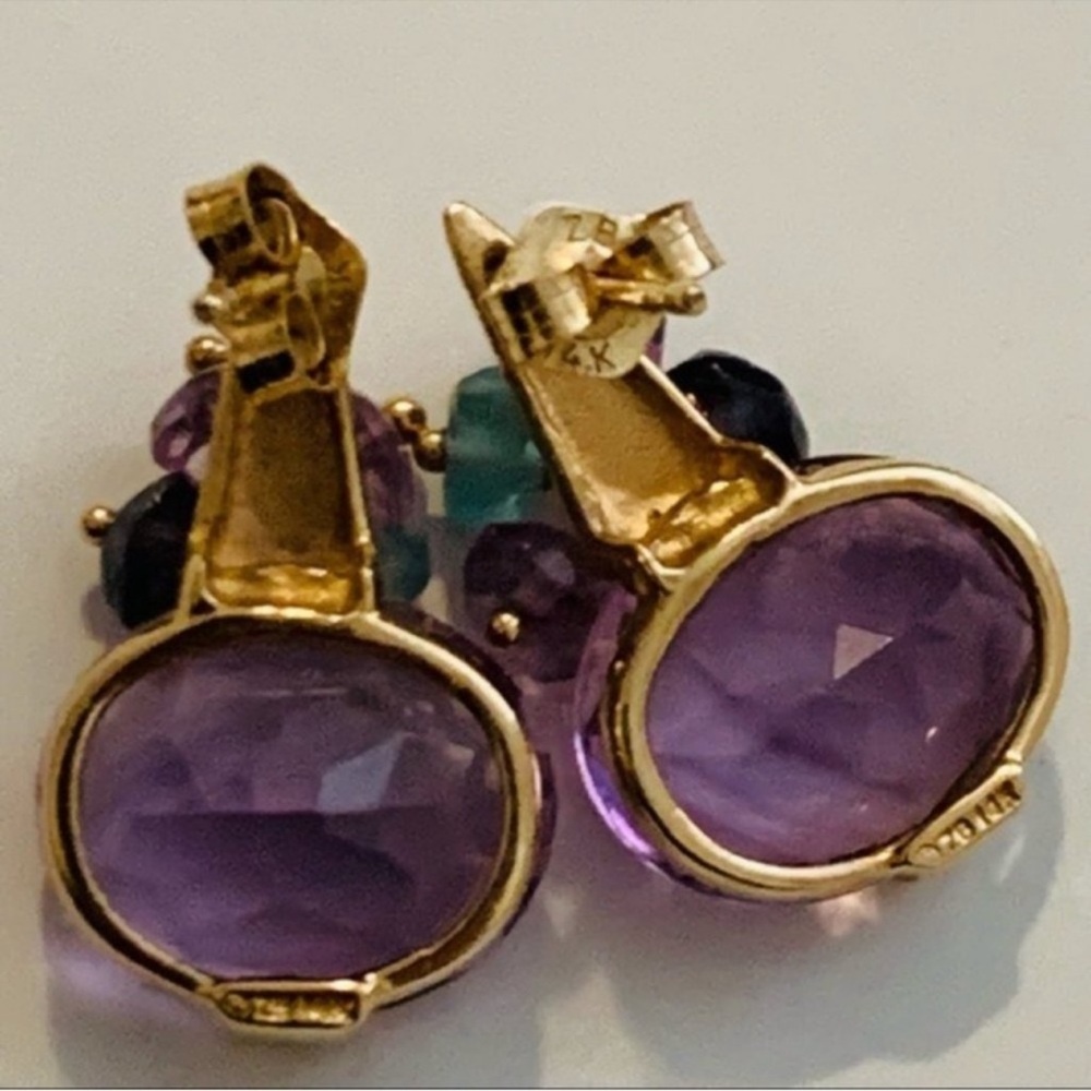 Ross Simons | Earrings | Amethyst Cluster Stud Earrings - Picture 12 of 14